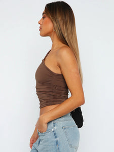 Ruched One Shoulder Tank