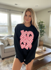XOXO Pink Sequin Patch Sweatshirt