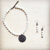 Freshwater Pearl Collar Necklace w/ Copper Scroll Pendant 260a