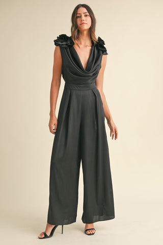 You Swoon, You Sigh Ruffle Neckline Jumpsuit