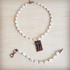Genuine Rectangle Freshwater Pearl & Copper Bracelet 812c