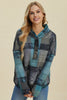 Double Take Full Size Plaid Dropped Shoulder Hoodie