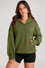 Pocketed Half Zip Long Sleeve Hoodie