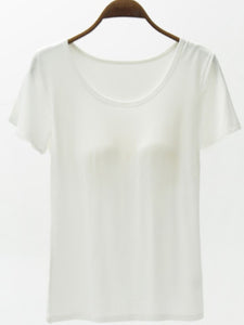 Round Neck Modal T-Shirt with Bra