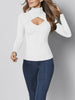 Cutout Turtleneck Long Sleeve T-Shirt