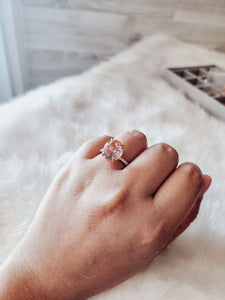 Izzie Champagne Morganite Rose Gold Ring