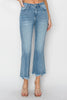 RISEN Full Size High Rise Frayed Hem Flare Jeans