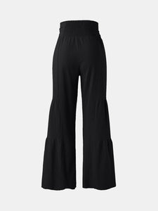 Tied Ruched Wide Leg Pants