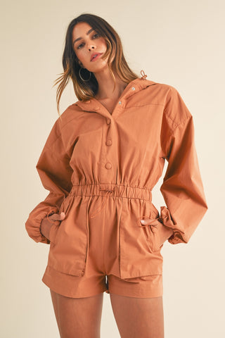 Spaghetti Strap Romper with Pockets