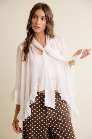 Layer Player Drop Shoulder Long Sleeve Top