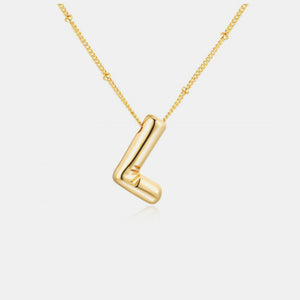 Gold-Plated Letter Pendant Necklace