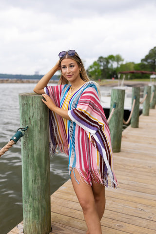 Cutout Tied V-Neck Long Sleeve Cover Up