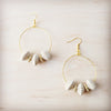 **Golden Shell Beaded Hoop Earrings 219cw