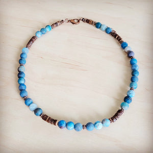 Genuine Frosted American Turquoise Boho Collar Necklace 263q