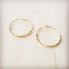 **Opulent Gold Beaded Texture Hoop Earrings 219cr