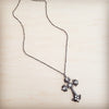 **Victorian Gilded Filigree Cross Necklace 257ly