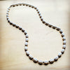 **White Turquoise & Wood Melon Beaded Necklace 258p