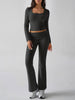 Devine Square Neck Long Sleeve Top and Pants Set