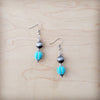 **Western Blue Turquoise w/ Silver Bead Drop Earring 200w