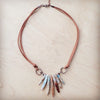 Aqua Terra Stone Slab Leather Cord Necklace 231ee