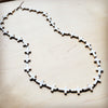 **White Turquoise & Wood Beaded Cross Necklace 258o