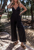 Surplice Spaghetti Strap Wide Leg Jumpsuit