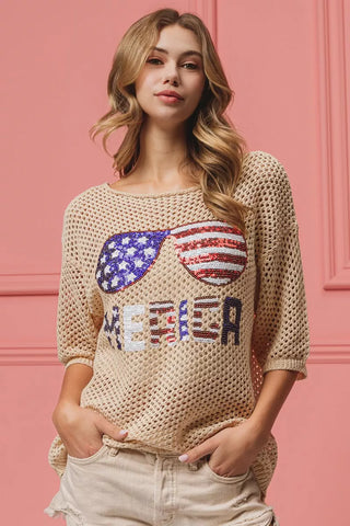 Deep Thoughts Striped Loose Knit Top
