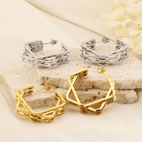 Adored Gold-Plated C-Hoop Earrings