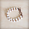 Freshwater Pearl & Copper Boho Beaded Double Strand Bracelet 811y