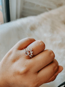 Janet Morganite Rose Gold Ring Set