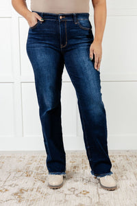 Judy Blue Jacqueline Full Size Raw Hem Straight Leg Jeans