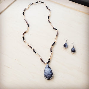 Sparkling Black Druzy Drop Earrings 219cu