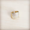 Square Sparkle Gilded Statement Ring 013mm