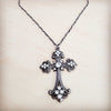 **Victorian Gilded Filigree Cross Necklace 257ly