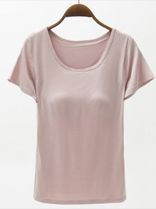 Round Neck Modal T-Shirt with Bra