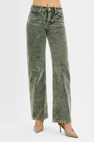 RISEN Full Size Button Fly Cropped Bootcut Jeans
