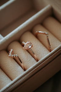 Taryn Morganite Rose Gold 3PC Ring Set