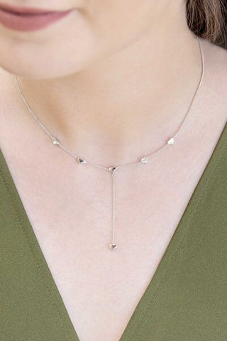 Heart Shape Rhinestone Triple-Layered Necklace