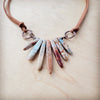 Aqua Terra Stone Slab Leather Cord Necklace 231ee