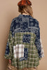 POL Patchwork Plaid Button Up Shirt