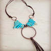 Imperial Jasper Slab Necklace w/ Copper Hoop & Tassel 252h