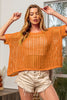 BiBi Hollowed Out Short Sleeve Knit Cover Up