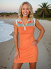 Quarter Zip Collared Neck Sleeveless Mini Dress