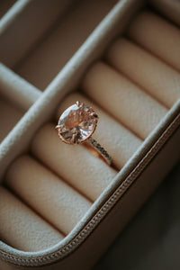 Izzie Champagne Morganite Rose Gold Ring