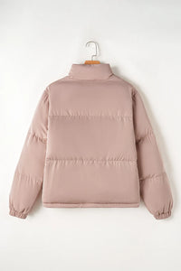 Turtleneck Zip Up Long Sleeve Winter Coat