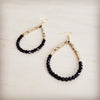 **Black Onyx & Gilded Teardrop Hoops 219dj