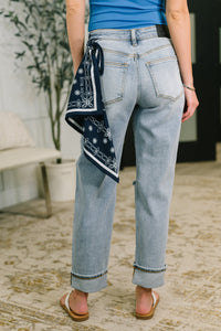 Alex Mid Rise Boyfriend Jean with Bandana Loop