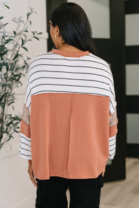 All Over the Place Color Block Relaxed Pullover