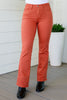 Autumn Mid Rise Slim Bootcut Jeans in Terracotta