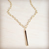 **Long Gold Chain Necklace w/ Bar Pendant 257kx